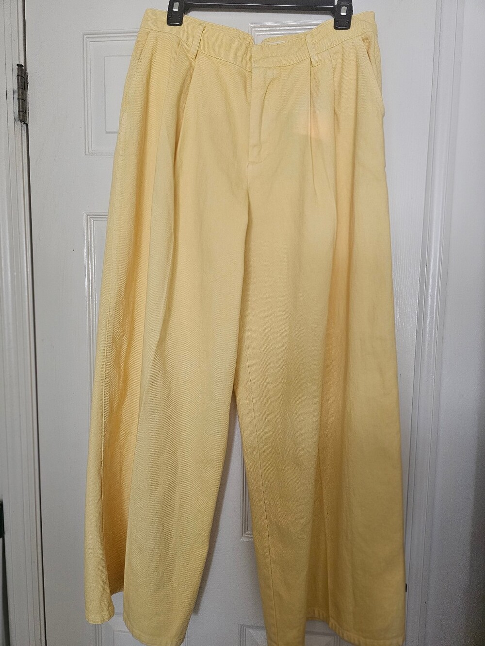 Avec Les Filles Yellow Wide Leg Denim Jeans